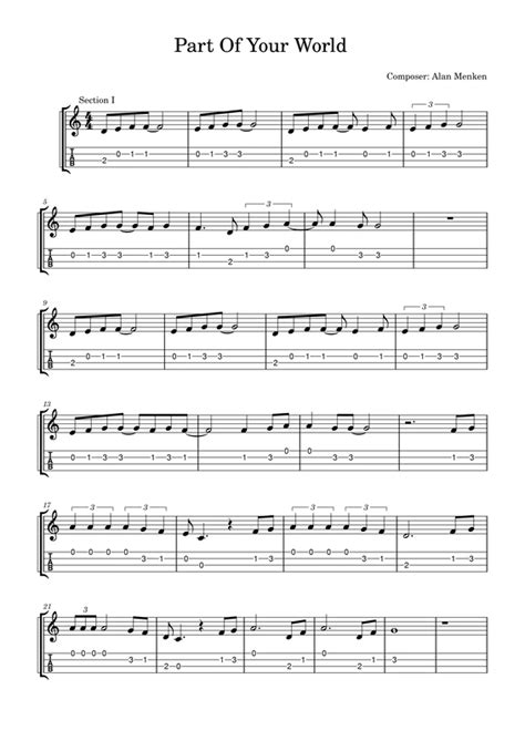 part of your world ukulele chords|poor unfortunate souls chords.